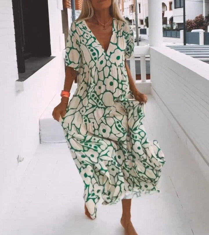Mahalia™ - Stylish long dress with floral pattern