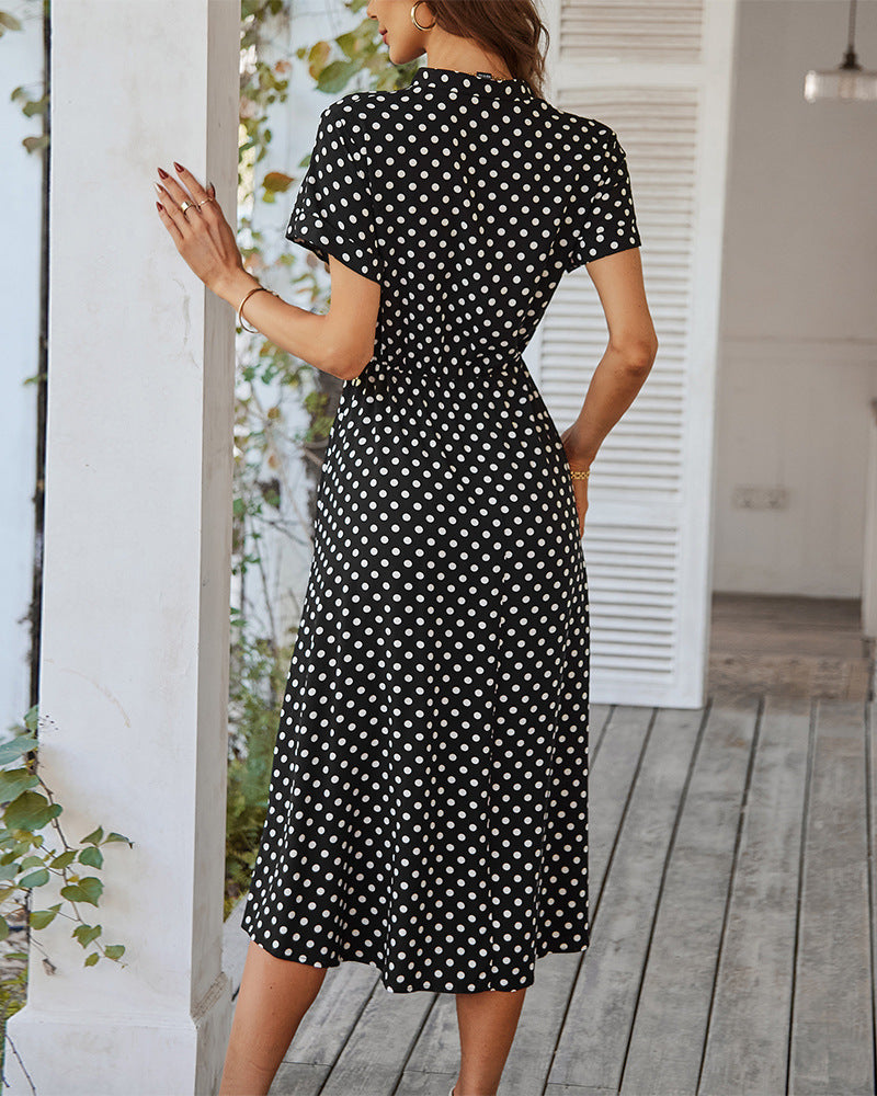 Claudi™ - V-halsjurk met Polka Dot